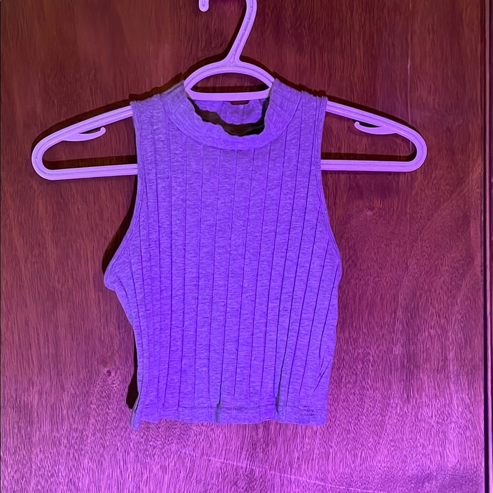 Sleeveless Gray Cropped Top